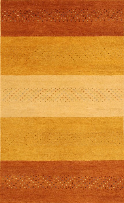 Gabbeh Yellow Hand Knotted 68 X 99 Area Rug 100-11055 Image 0