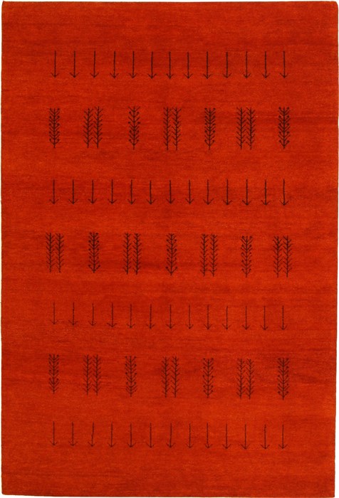 Gabbeh Red Hand Knotted 67 X 99 Area Rug 100-11056 Image 0