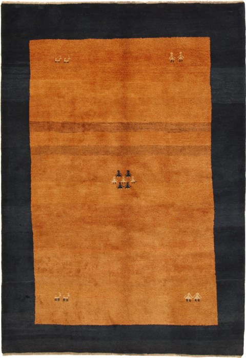 Gabbeh Orange Hand Knotted 66 X 96  Area Rug 100-11059 Image 0