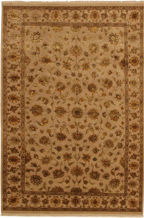 Jaipur Beige Hand Knotted 60 X 90 Area Rug 100-11063 Image 0