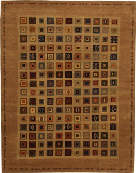 Gabbeh Multicolor Square Hand Knotted 67 X 84  Area Rug 100-11064 Image 0