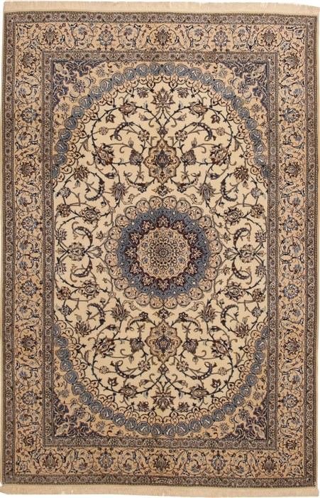 Nain Beige Hand Knotted 66 X 100  Area Rug 100-11069 Image 0