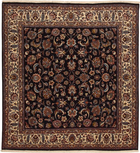 Mashad Blue Square Hand Knotted 67 X 611  Area Rug 100-11081 Image 0