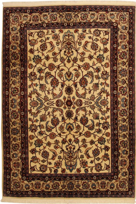 Mashad Beige Hand Knotted 64 X 97  Area Rug 100-11087 Image 0
