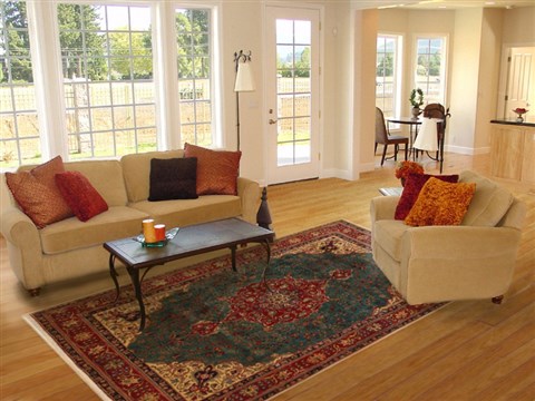 Tabriz Blue Hand Knotted 66 X 95 Area Rug 100-11088 Image 4