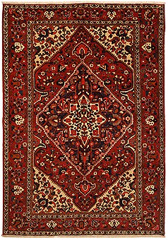 Persian Bakhtiar Red Rectangle 7x10 ft Wool Carpet 11090