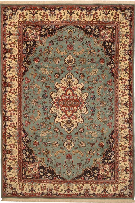 Yazd Blue Hand Knotted 67 X 103 Area Rug 100-11091 Image 0
