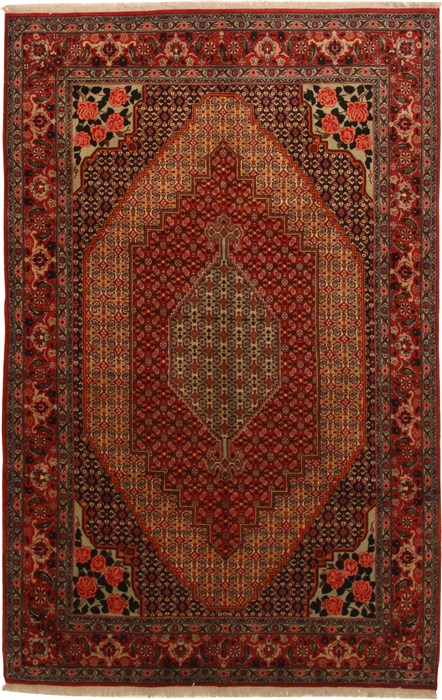 Sanandaj Red Hand Knotted 66 X 102  Area Rug 100-11093 Image 0