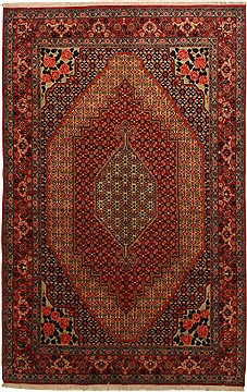 Persian Sanandaj Blue Rectangle 7x10 ft Wool Carpet 11093