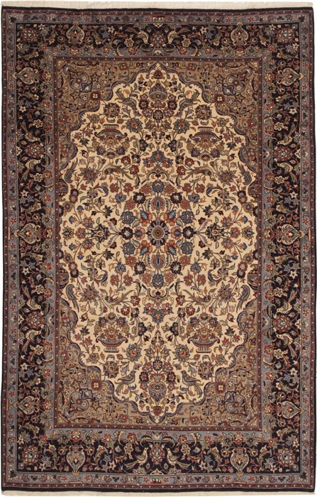 Mashad Beige Hand Knotted 63 X 911  Area Rug 100-11096 Image 0