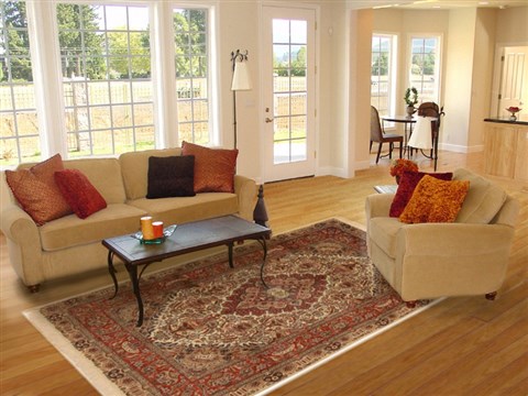 Mashad Beige Hand Knotted 65 X 94 Area Rug 100-11104 Image 4