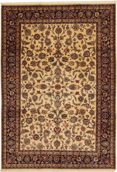 Mashad Beige Hand Knotted 67 X 910 Area Rug 100-11109 Image 0