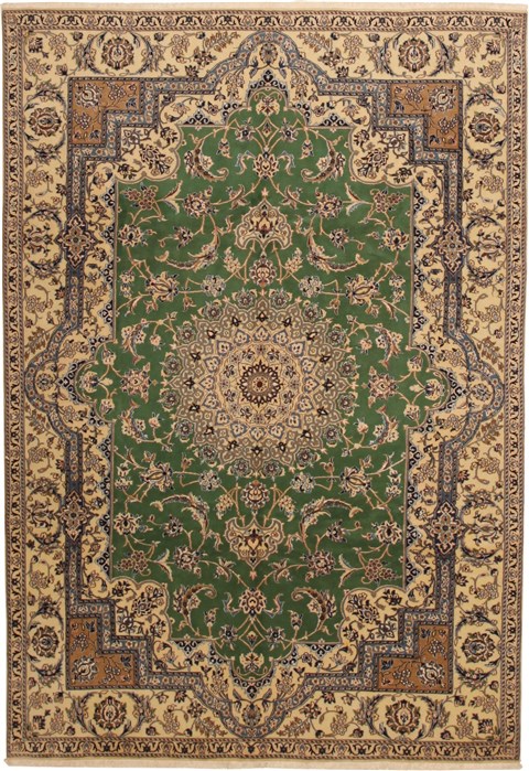 Nain Green Hand Knotted 67 X 99 Area Rug 100-11111 Image 0