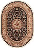 Qum Blue Oval Hand Knotted 46 X 67 Area Rug 100-11115 Thumb 0