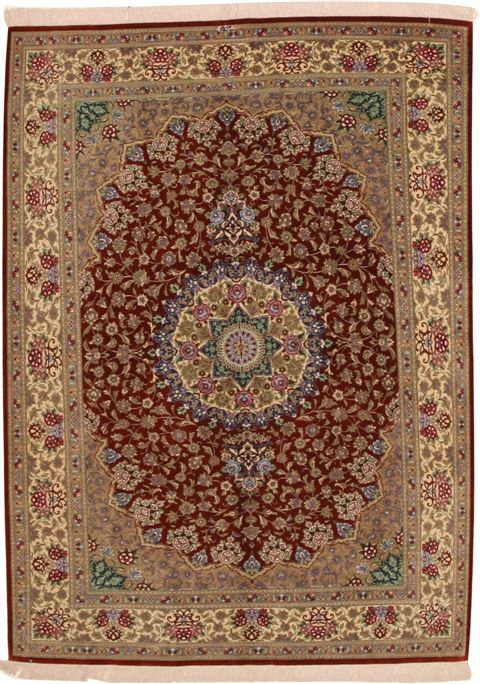 Qum Red Hand Knotted 45 X 67  Area Rug 100-11118 Image 0