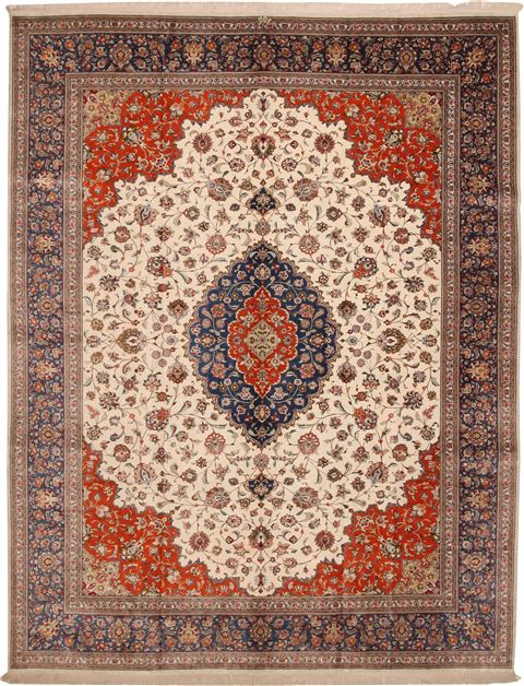 Qum White Hand Knotted 97 X 1210 Area Rug 100-11124 Image 0