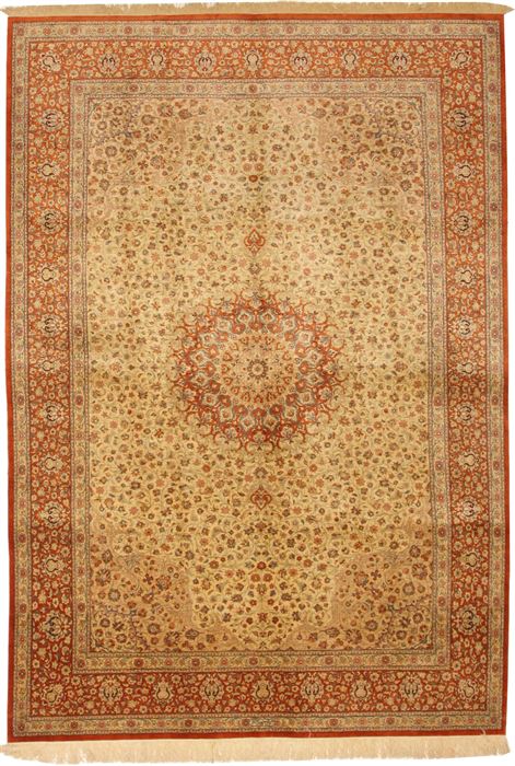 Qum Yellow Hand Knotted 64 X 95 Area Rug 114-11128 Image 0