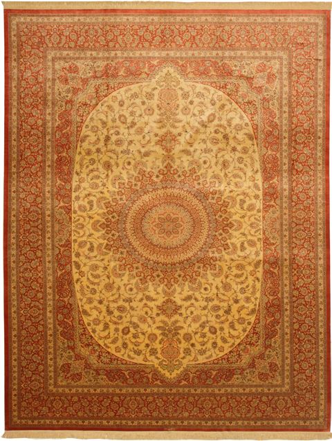 Qum Red Hand Knotted 98 X 130 Area Rug 114-11133 Image 0