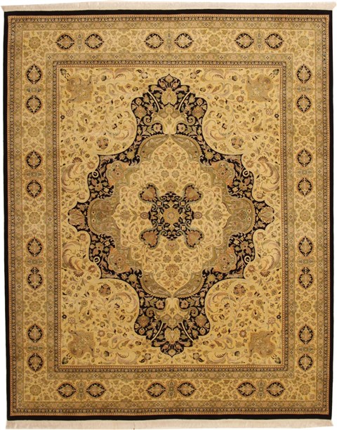 Pak-Persian Beige Hand Knotted 82 X 102 Area Rug 100-11146 Image 0