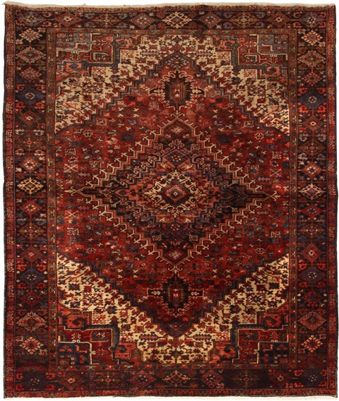 Goravan Red Hand Knotted 86 X 103  Area Rug 100-11154 Image 0