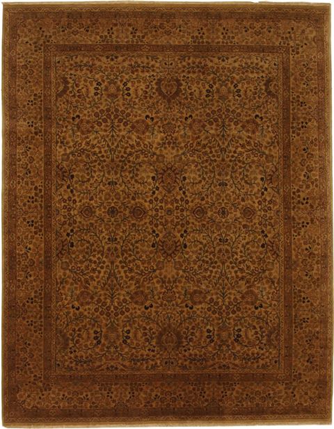 Kashan Brown Hand Knotted 77 X 910 Area Rug 100-11157 Image 0