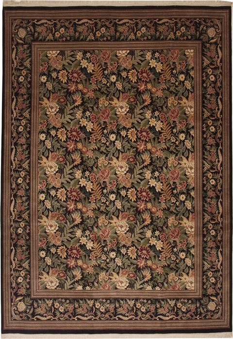 Pak-Persian Green Hand Knotted 100 X 142  Area Rug 100-11165 Image 0