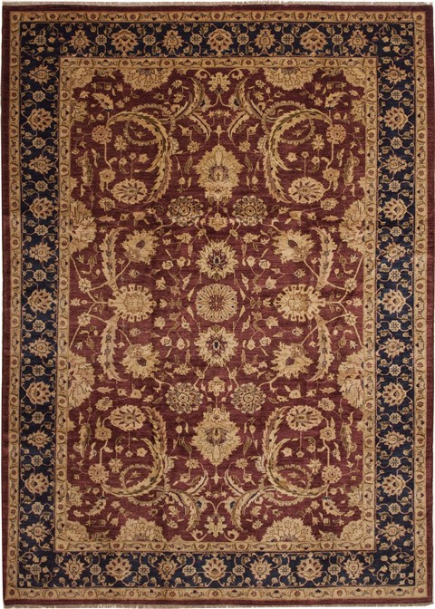 Pishavar Red Hand Knotted 99 X 139  Area Rug 100-11171 Image 0