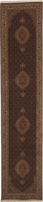 Tabriz Green Runner Hand Knotted 27 X 131  Area Rug 100-11174 Image 0