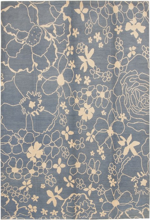 Modern Blue Hand Knotted 60 X 90 Area Rug 100-11181 Image 0
