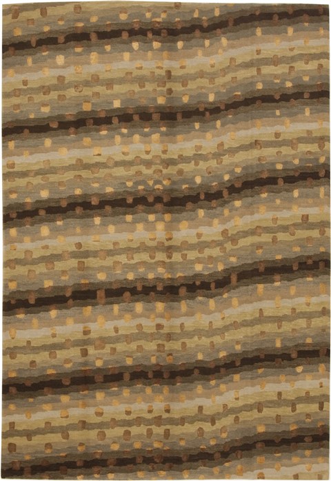 Modern Green Hand Knotted 60 X 90 Area Rug 100-11184 Image 0