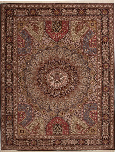 Tabriz Multicolor Hand Knotted 100 X 130 Area Rug 100-11188 Image 0
