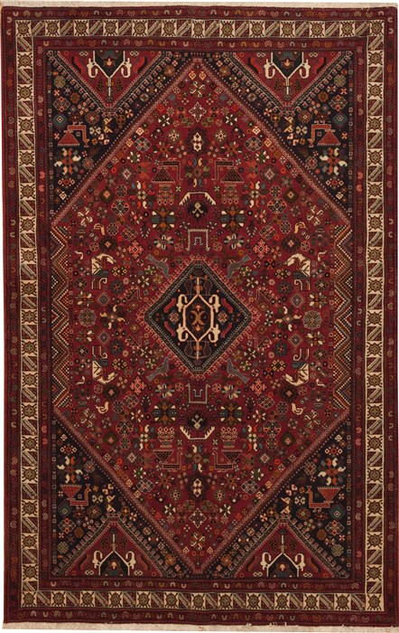 Qashqai Red Hand Knotted 53 X 83 Area Rug 100-11189 Image 0