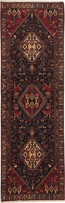 Qashqai Blue Runner Hand Knotted 26 X 86  Area Rug 100-11196 Image 0