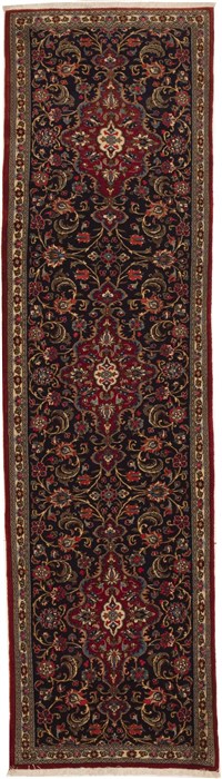Qum Blue Runner Hand Knotted 27 X 910  Area Rug 100-11200 Image 0