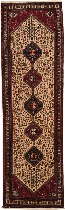 Qashqai Beige Runner Hand Knotted 29 X 96  Area Rug 100-11201 Image 0