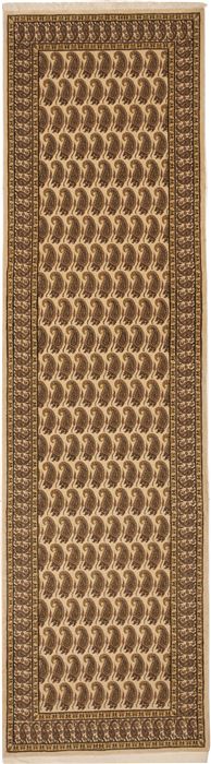 Qum Green Runner Hand Knotted 28 X 97  Area Rug 100-11203 Image 0