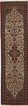 Qum Beige Runner Hand Knotted 2'6" X 9'11"  Area Rug 100-11205