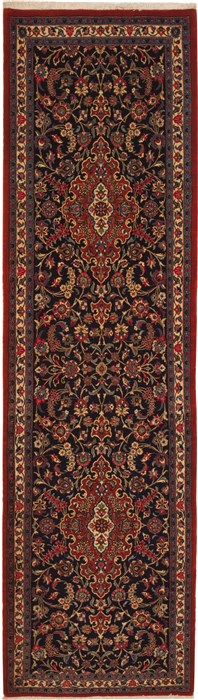Qum Blue Runner Hand Knotted 28 X 96  Area Rug 100-11206 Image 0