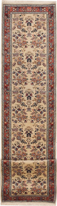 Yazd Beige Runner Hand Knotted 29 X 1310  Area Rug 100-11215 Image 0