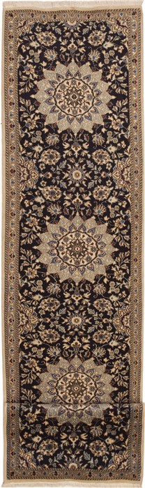 Nain Blue Runner Hand Knotted 26 X 123  Area Rug 100-11216 Image 0