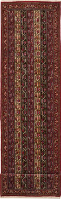 Qum Red Runner Hand Knotted 31 X 126  Area Rug 100-11219 Image 0