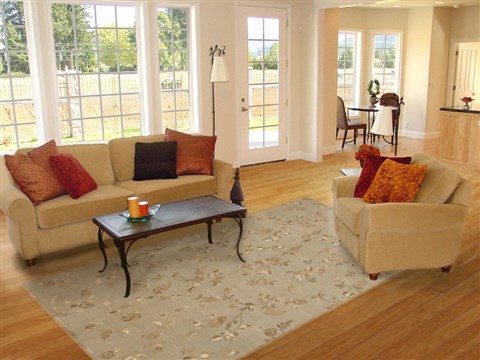 Modern Green Hand Knotted 60 X 90 Area Rug 100-11234 Image 4