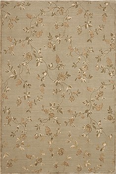 Nepali Modern Green Rectangle 6x9 ft Wool Carpet 11234