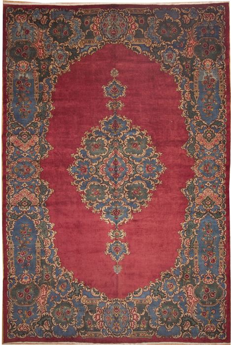 Kerman Red Hand Knotted 113 X 169  Area Rug 100-11242 Image 0