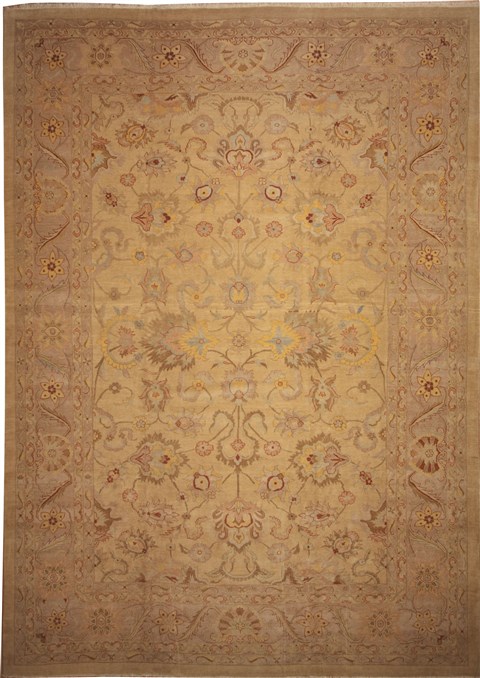 Moshk Abad Yellow Hand Knotted 135 X 189  Area Rug 100-11248 Image 0