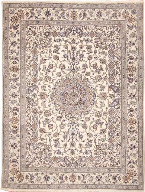 Nain White Hand Knotted 95 X 129  Area Rug 100-11251 Image 0