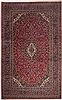Kashan Red Hand Knotted 101 X 164  Area Rug 100-11255 Thumb 0
