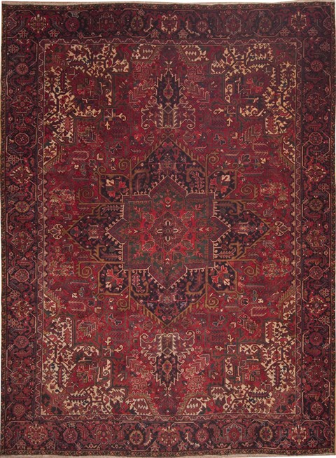 Heriz Red Hand Knotted 115 X 153  Area Rug 100-11259 Image 0