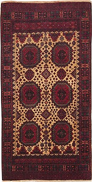 Baluch Beige Hand Knotted 3'3" X 5'9"  Area Rug 100-11267
