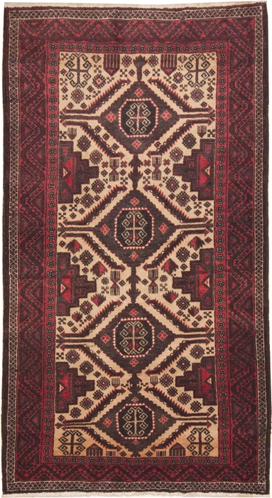 Baluch Beige Hand Knotted 36 X 69  Area Rug 100-11268 Image 0